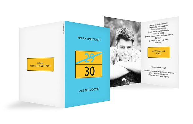 invitation anniversaire 30 Panneau