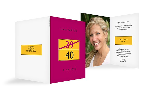 invitation anniversaire 40 Panneau