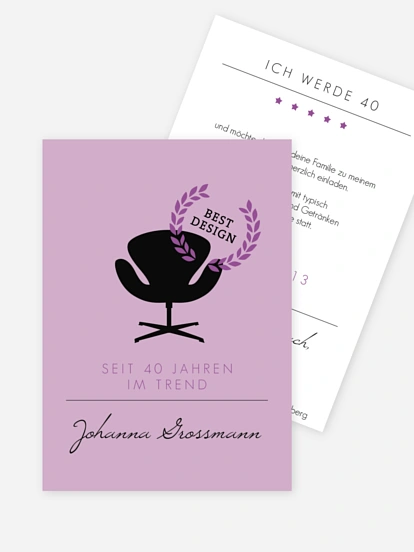 Einladung 40. Geburtstag Best Design
