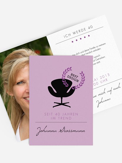 Einladung 40. Geburtstag Best Design
