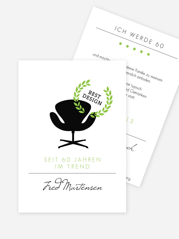 Einladung 60. Geburtstag Best Design