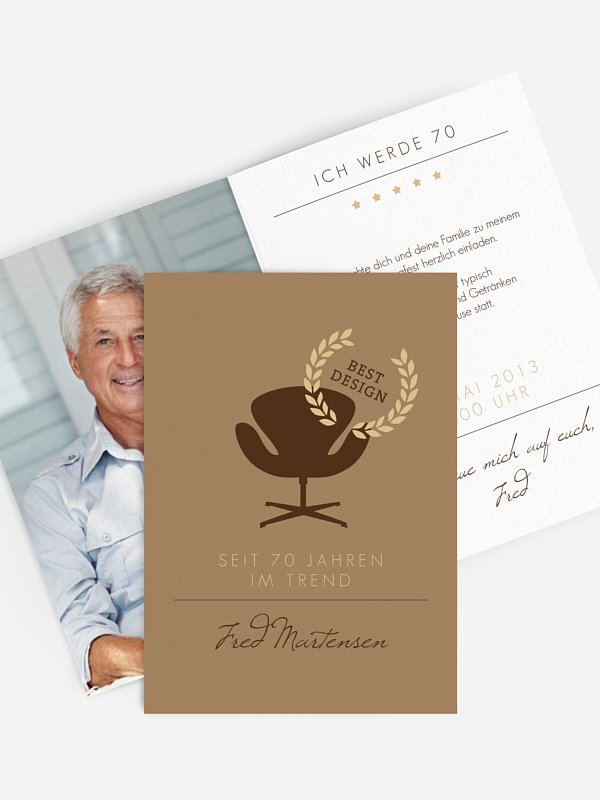 Einladung 70. Geburtstag Best Design