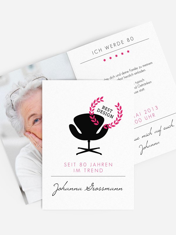 Einladung 80. Geburtstag Best Design