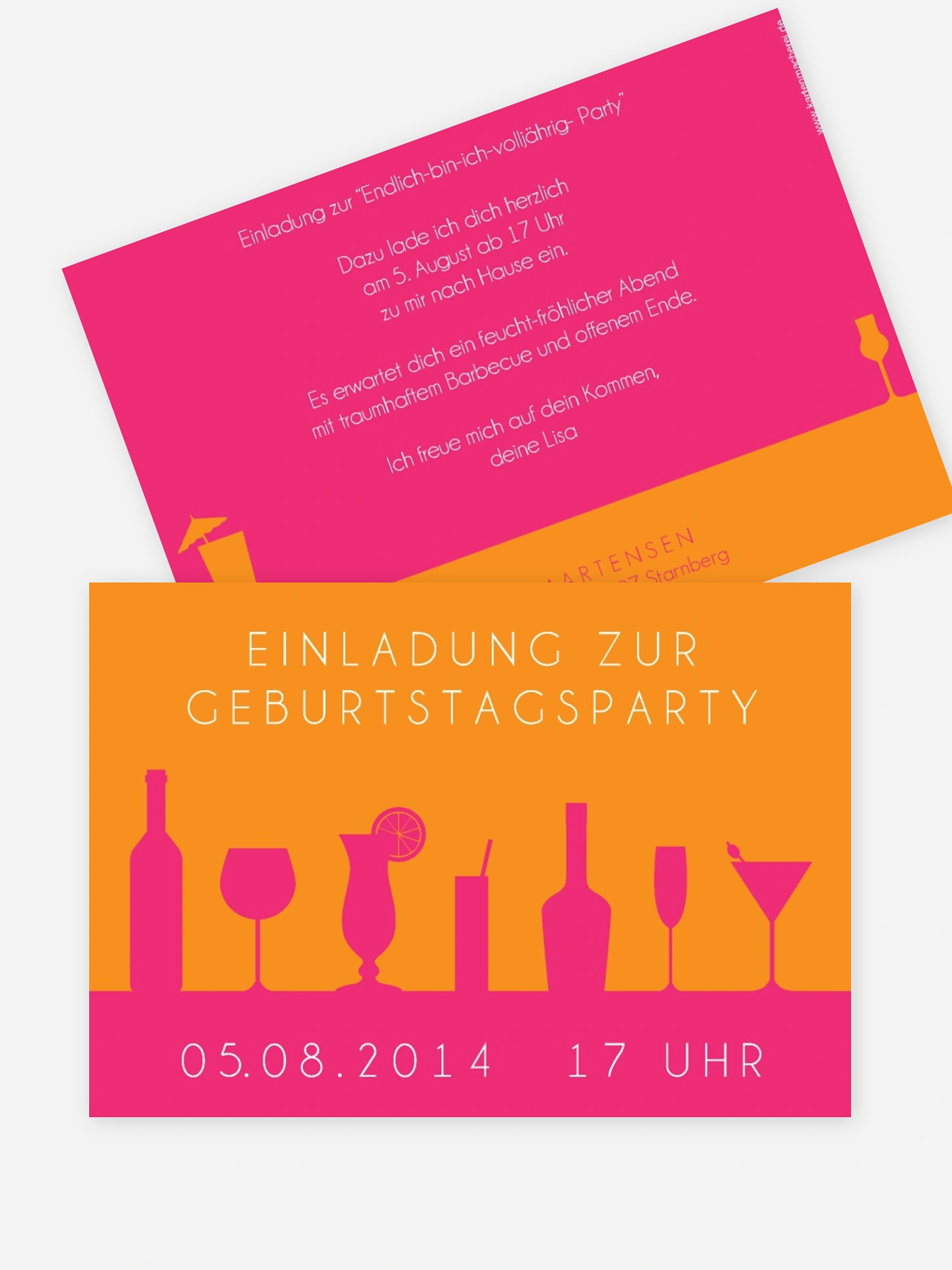 Einladung 18. Geburtstag Cocktailparty