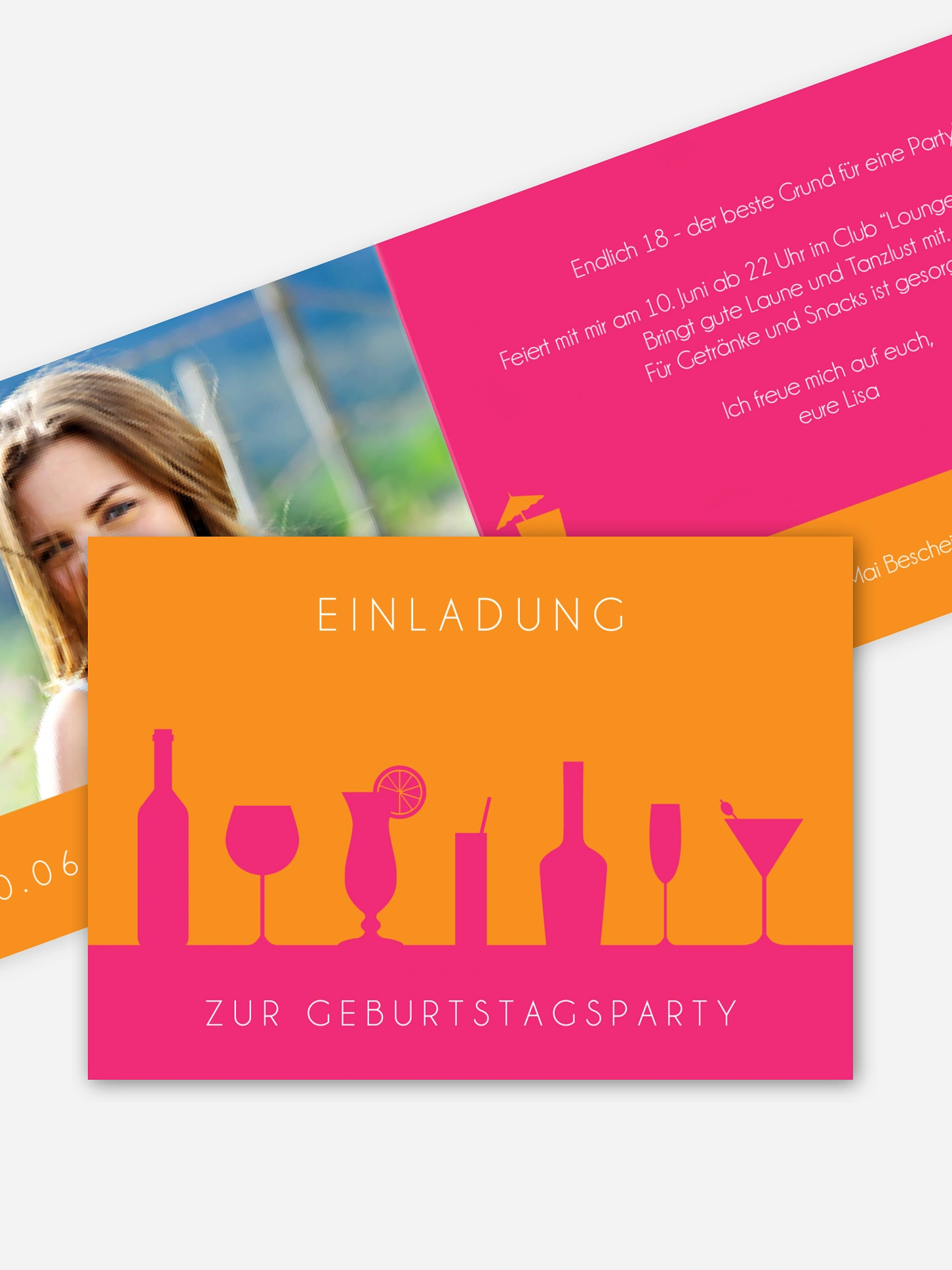 Einladung 18. Geburtstag Cocktailparty