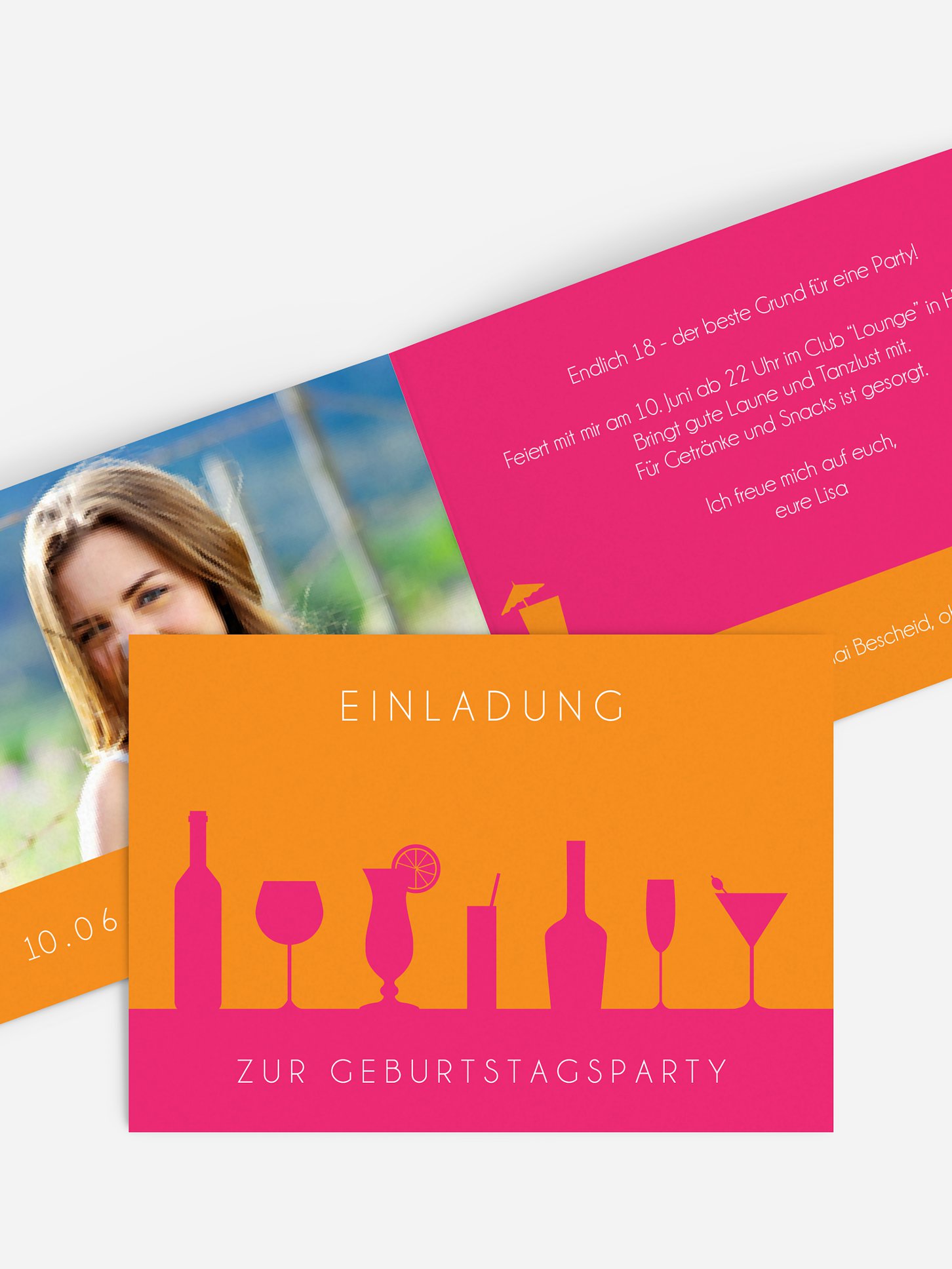Einladung 18. Geburtstag Cocktailparty
