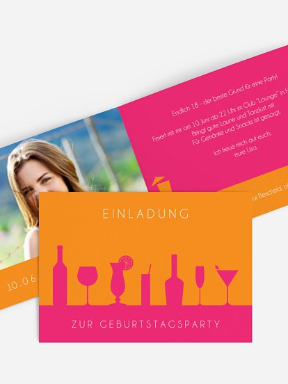 Einladung 18. Geburtstag Cocktailparty