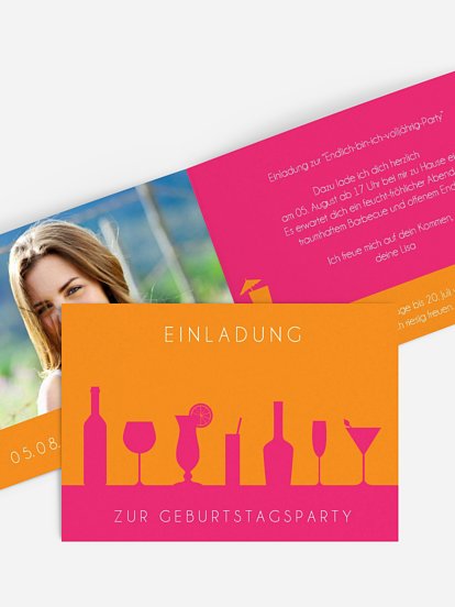 Einladung 18. Geburtstag Cocktailparty