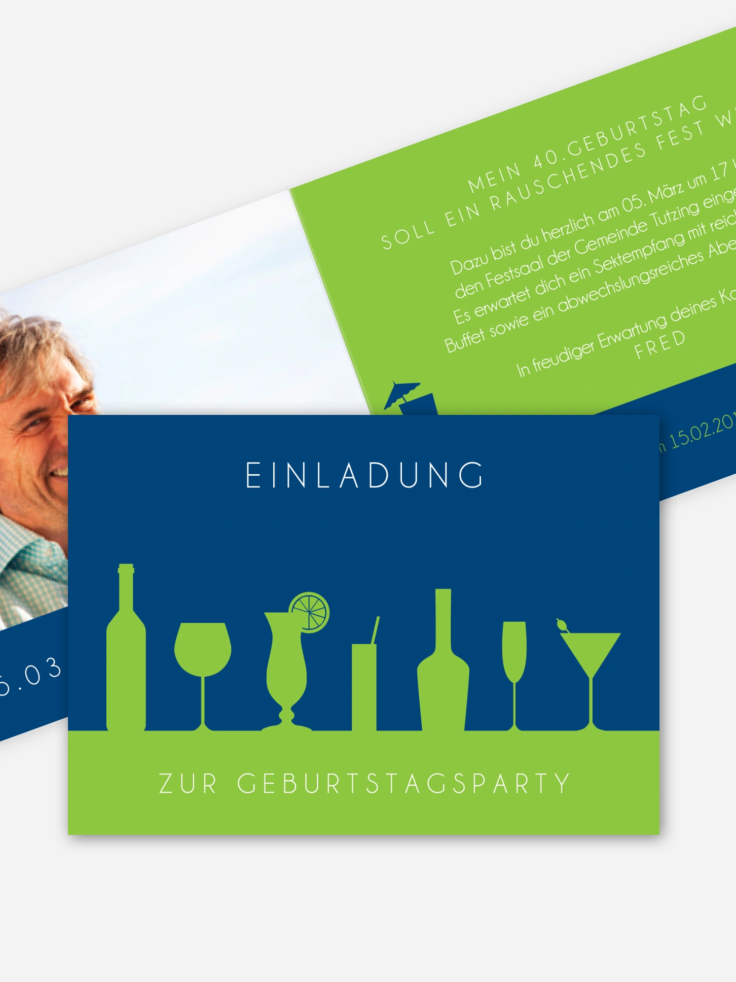 Einladung 40. Geburtstag Cocktailparty