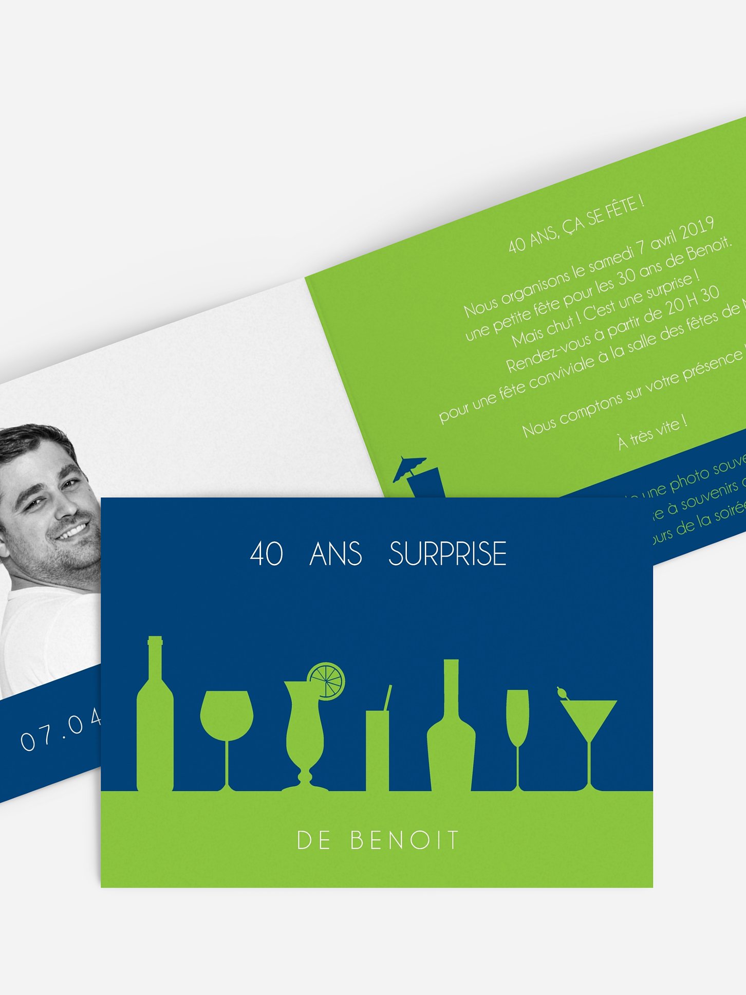 invitation anniversaire 40 Cocktail