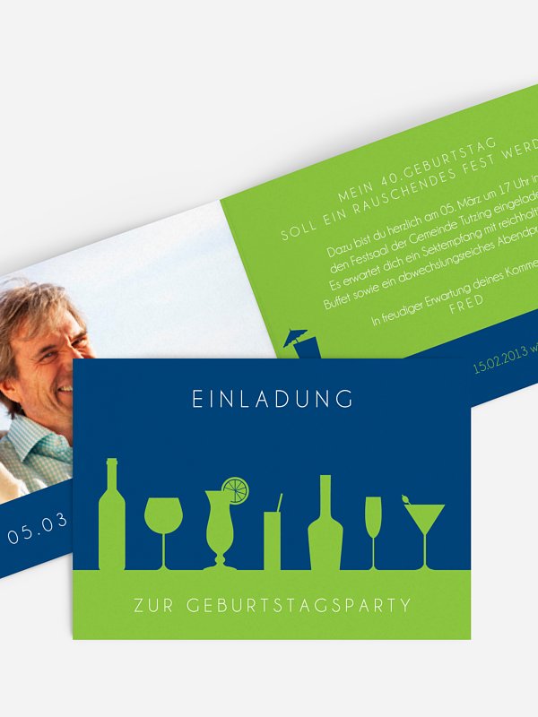 Einladung 40. Geburtstag Cocktailparty