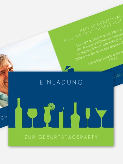 Einladung 40. Geburtstag Cocktailparty