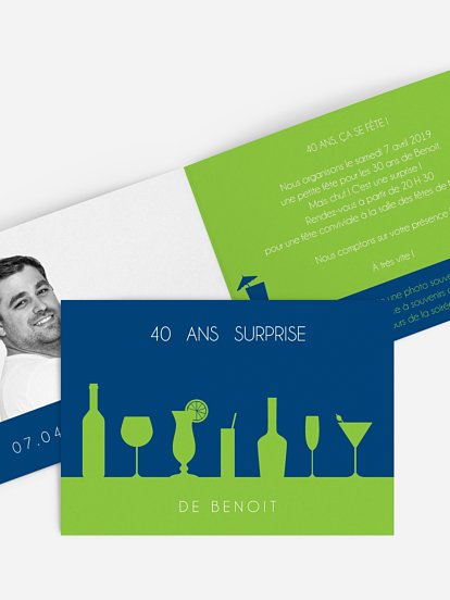 invitation anniversaire 40 Cocktail
