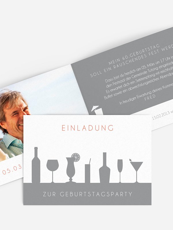 Einladung 60. Geburtstag Cocktailparty
