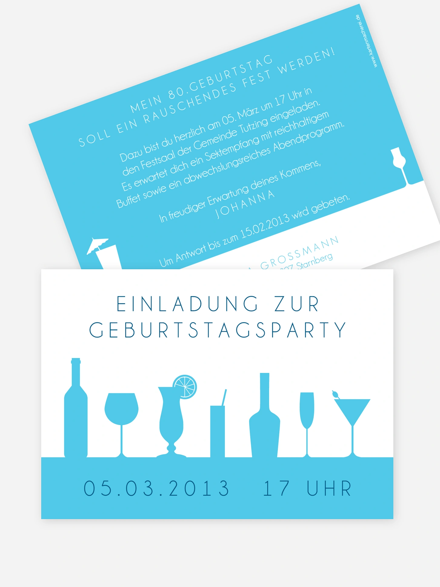 Einladung 80. Geburtstag Cocktailparty