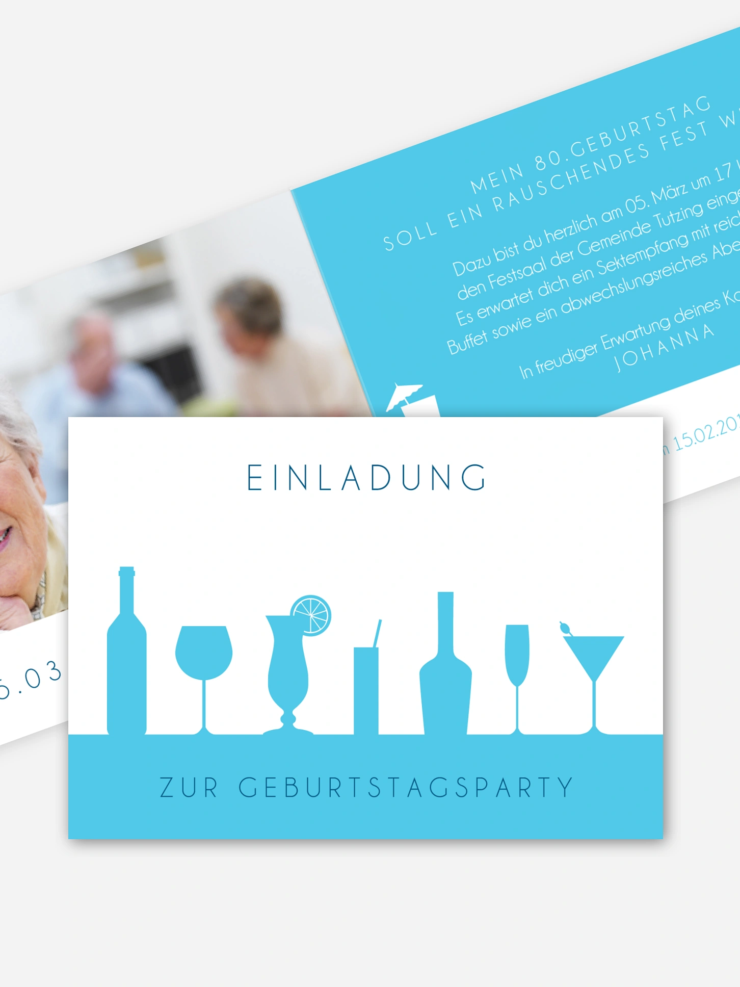 Einladung 80. Geburtstag Cocktailparty