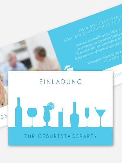 Einladung 80. Geburtstag Cocktailparty