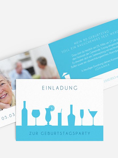 Einladung 80. Geburtstag Cocktailparty