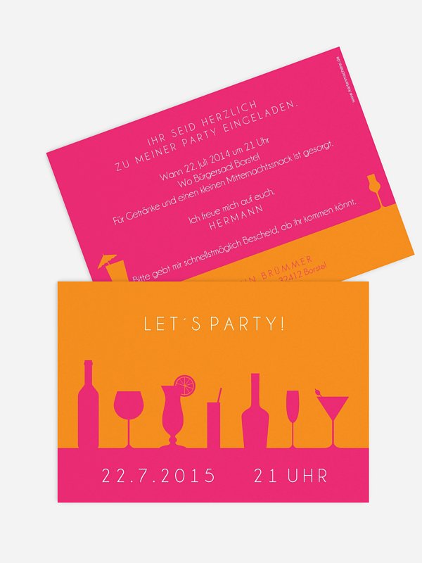 Partyeinladung Cocktailparty