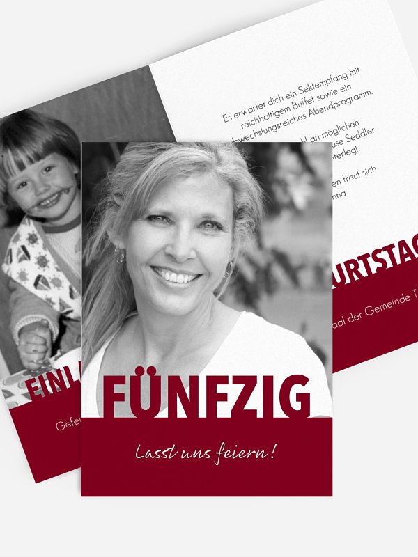 Einladung 50. Geburtstag Letter