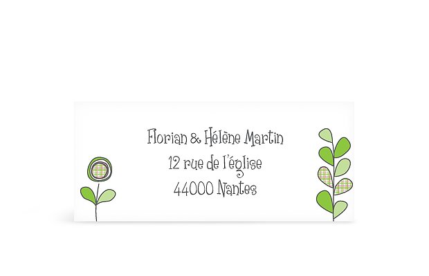 Étiquette expéditeur baptême Fleurs sauvages