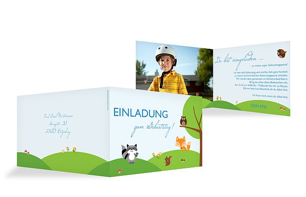 Kindergeburtstagseinladung Waldfreunde
