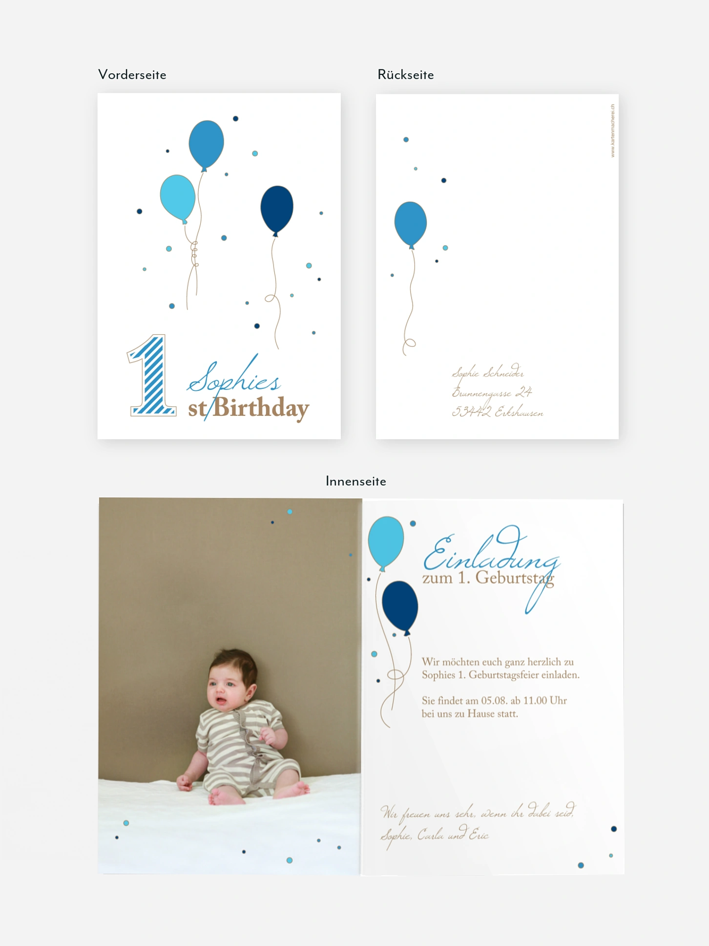 Kindergeburtstagseinladung 1st Birthday