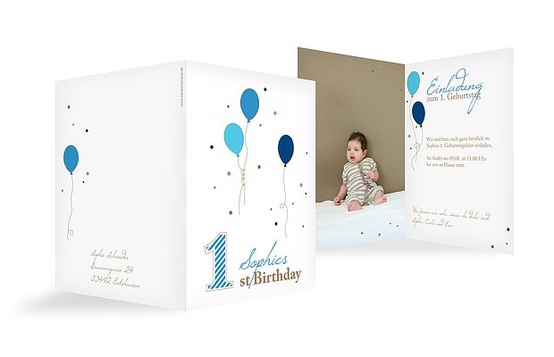 Kindergeburtstagseinladung 1st Birthday