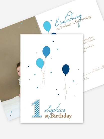 Kindergeburtstagseinladung 1st Birthday