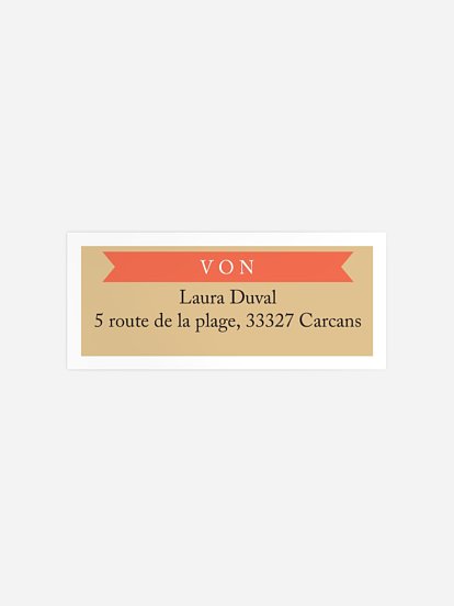 étiquette expéditeur anniversaire Café gourmand