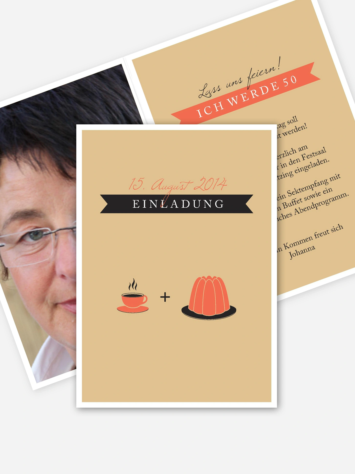 Einladung 50. Geburtstag Kaffeeklatsch