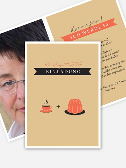 Einladung 50. Geburtstag Kaffeeklatsch