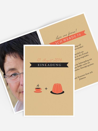 Einladung 50. Geburtstag Kaffeeklatsch