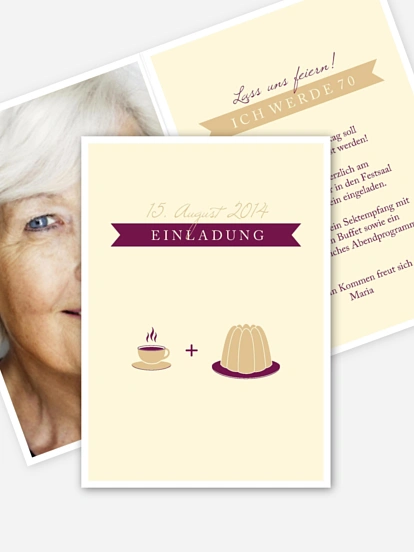 Einladung 70. Geburtstag Kaffeeklatsch
