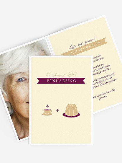 Einladung 70. Geburtstag Kaffeeklatsch