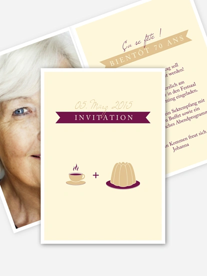 invitation anniversaire 70 Café gourmand