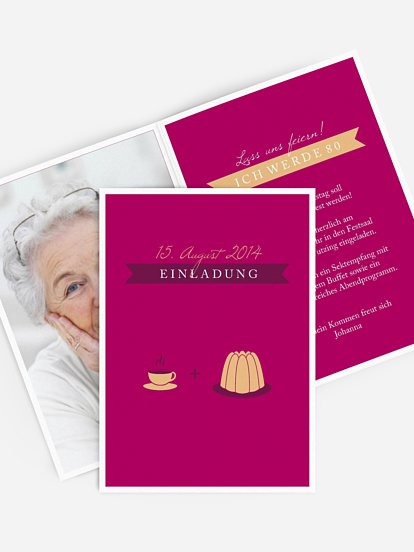 Einladung 80. Geburtstag Kaffeeklatsch
