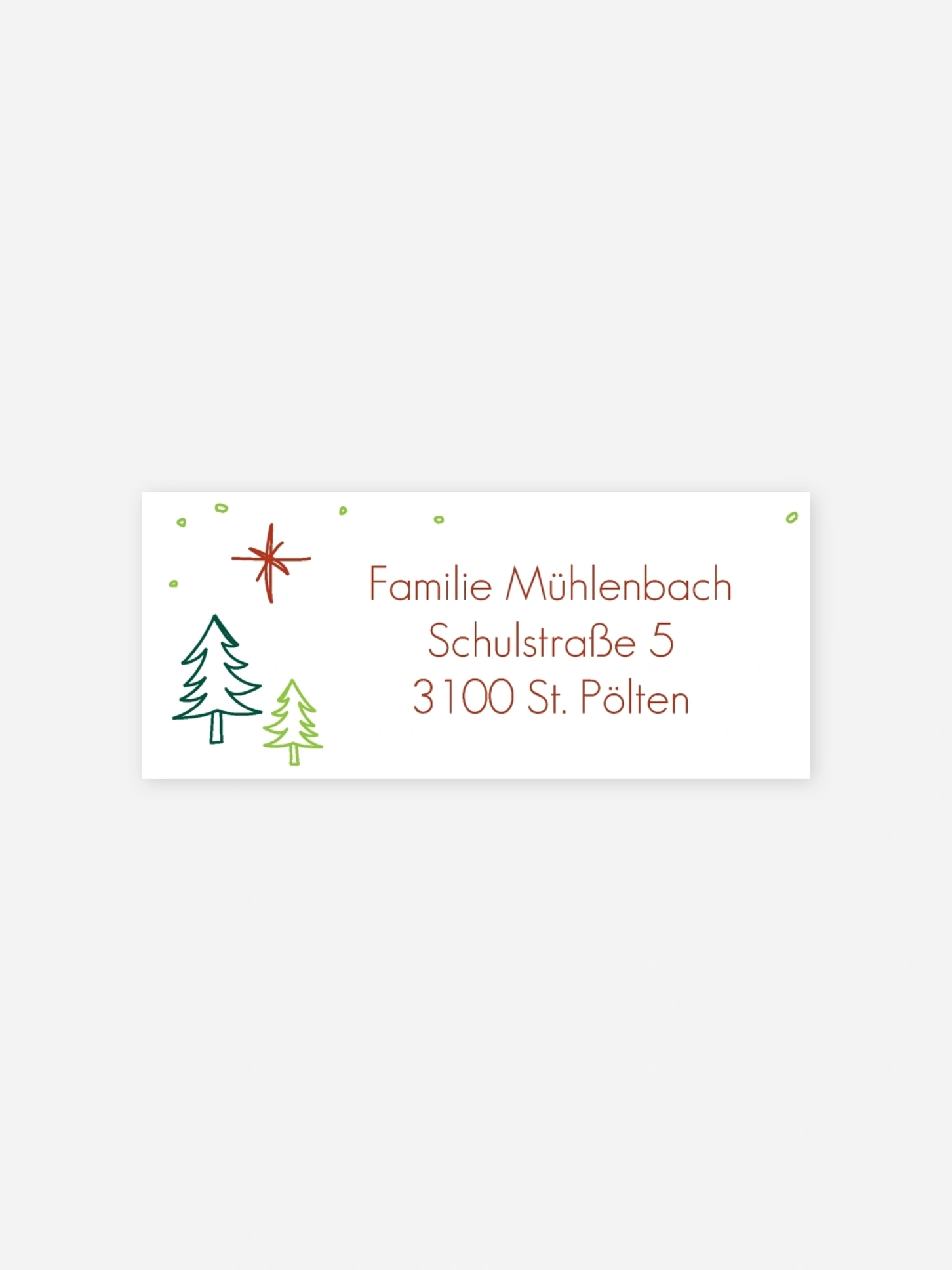 Absenderaufkleber Weihnachten Winterbunt