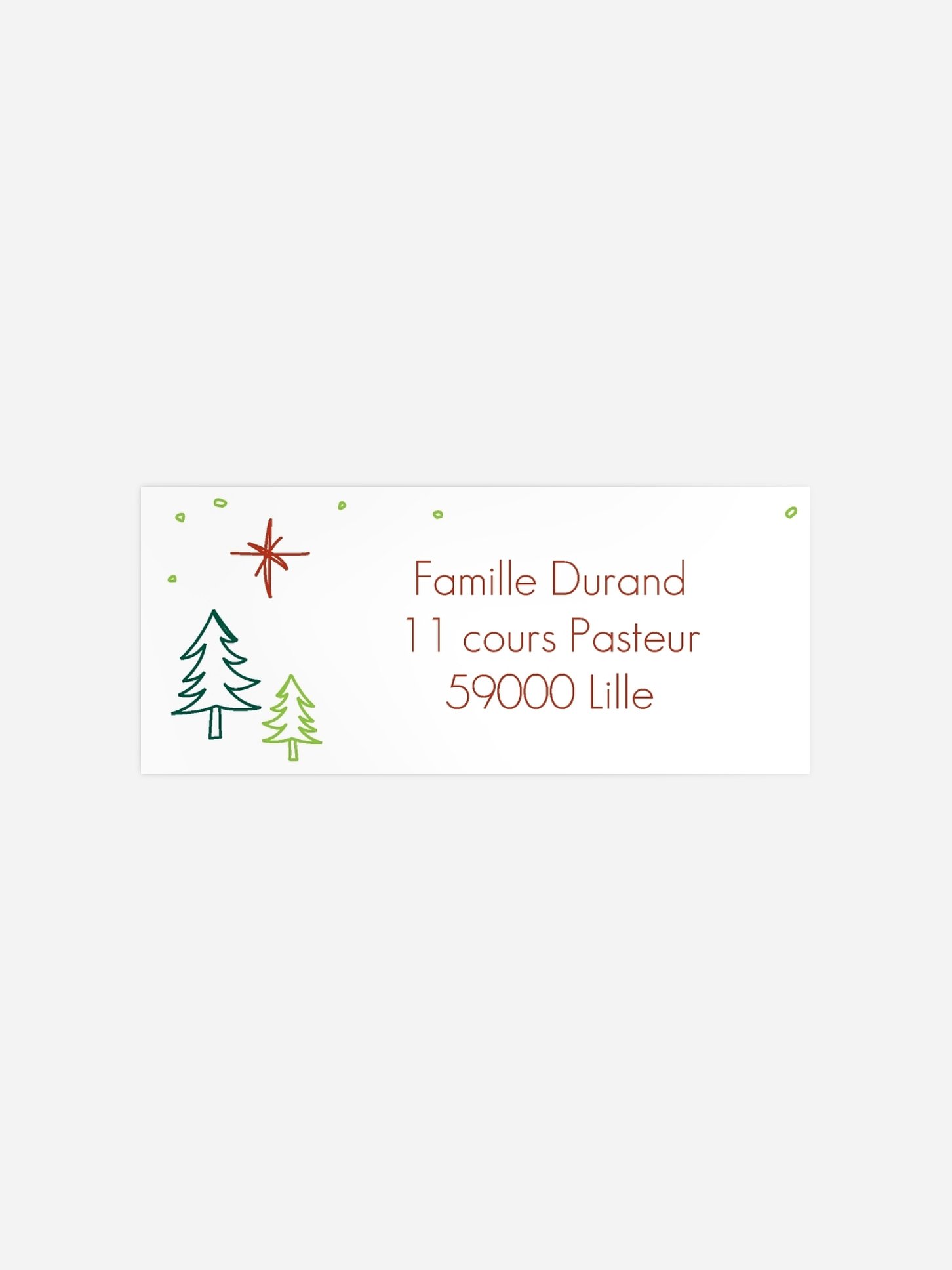 Étiquette expéditeur voeux Hiver