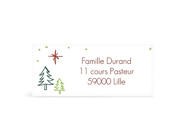 Étiquette expéditeur voeux Hiver
