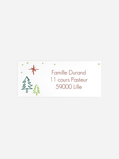 Étiquette expéditeur voeux Hiver