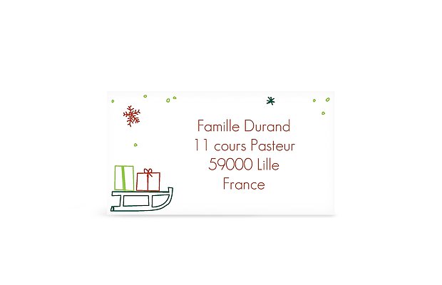 Étiquette destinataire voeux Hiver