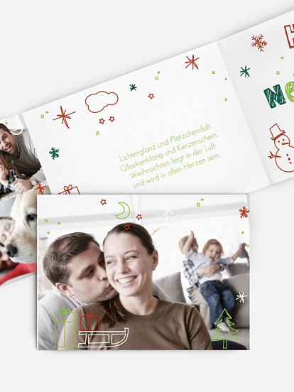 Weihnachtskarte Winterbunt