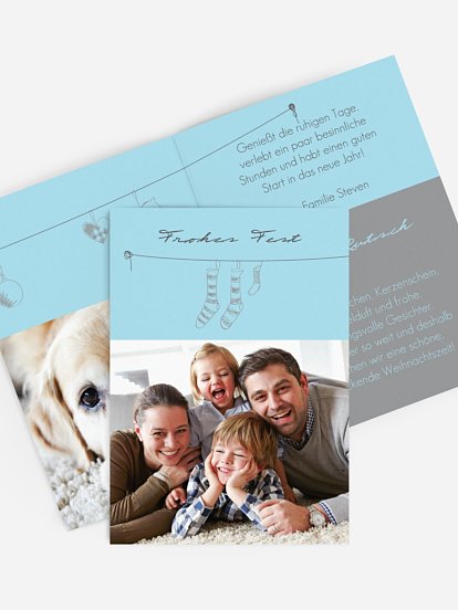 Weihnachtskarte Strümpfe