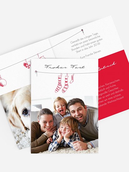 Weihnachtskarte Strümpfe