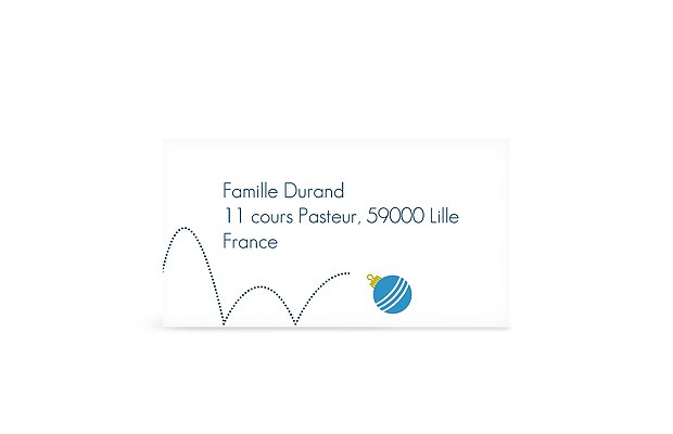 Étiquette destinataire voeux Boules de Noël