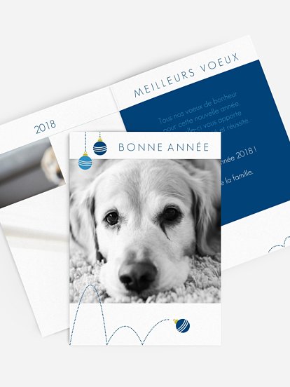 Carte de voeux Boules de Noël