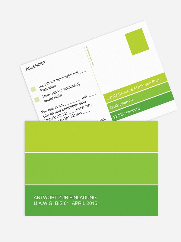 Antwortkarte Hochzeit Farbvoll