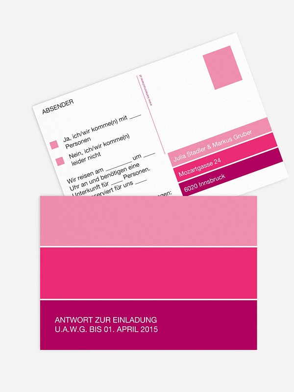 Antwortkarte Hochzeit Farbvoll