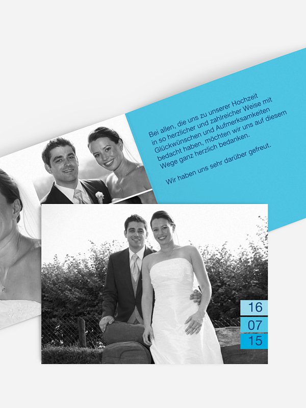 Dankeskarte Hochzeit Farbvoll